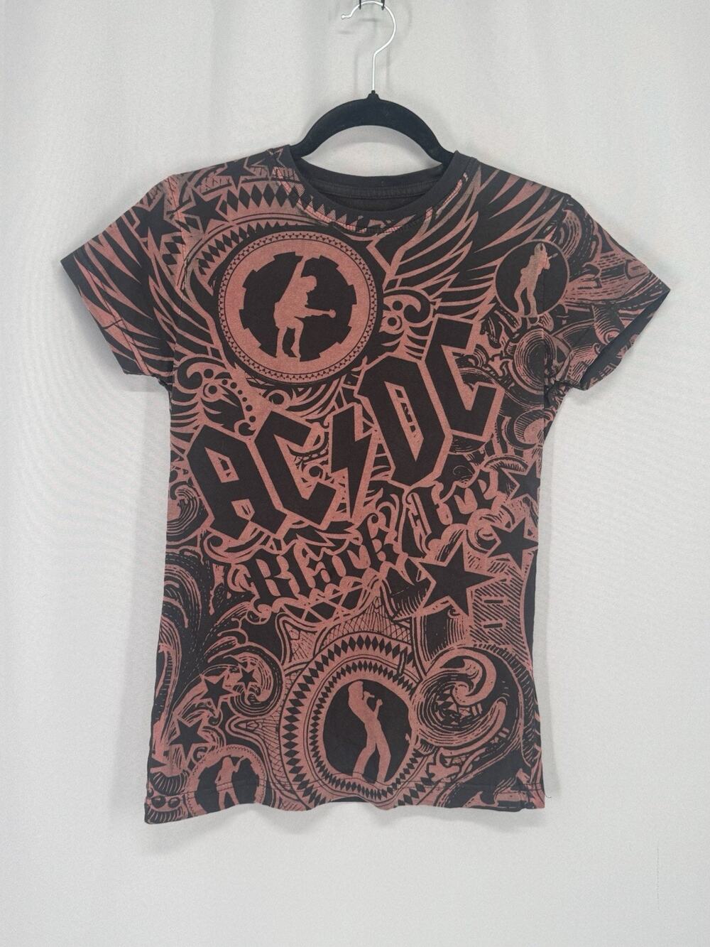 Liquid Blue ACDC Shirt Juniors Short Sleeve Casual Band Tee Fitted Black Ice